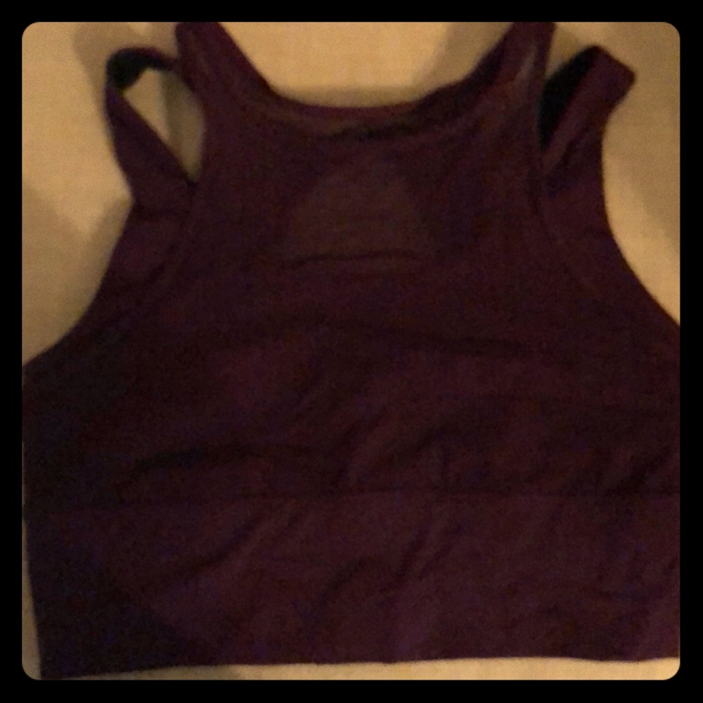 Plum Lululemon cropped sports bra. Size 8